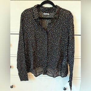 Reformation Confetti Polka Dot Button Front Blouse Sheer Plus Size 1X
